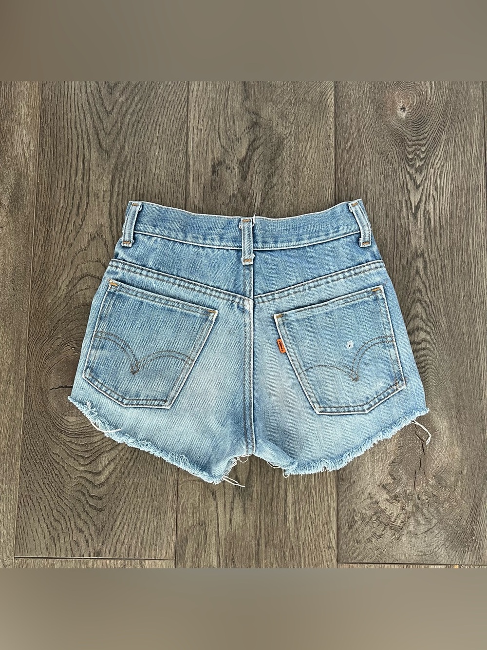 Vintage 70s LEVI’S Orange Tab Cutoff Denim Jean Shorts 24”